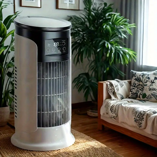 3-in-1 Portable Air Conditioner Humidifier Fan - USB Powered, Evaporative Humidification, Suitable for Various Room Types, ≤36V Operating Voltage,