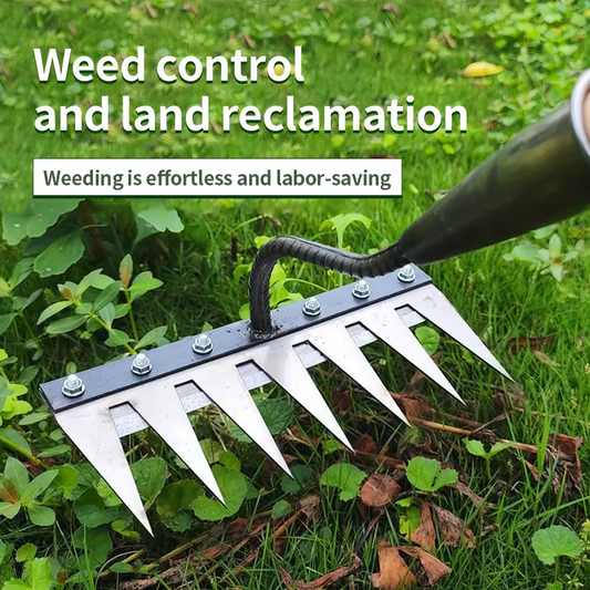 A Heavy-Duty Horticultural Weeding Rake, Metal Weeding Hand Rake, Used for Gardening And Soil Aeration,