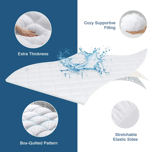 Mattress Topper, Extra Thick Mattress Pad Pillow Top Mattress Cover Quilted Fitted Mattress Protector Top Stretches Up 8-21" Deep Pocket Cooling